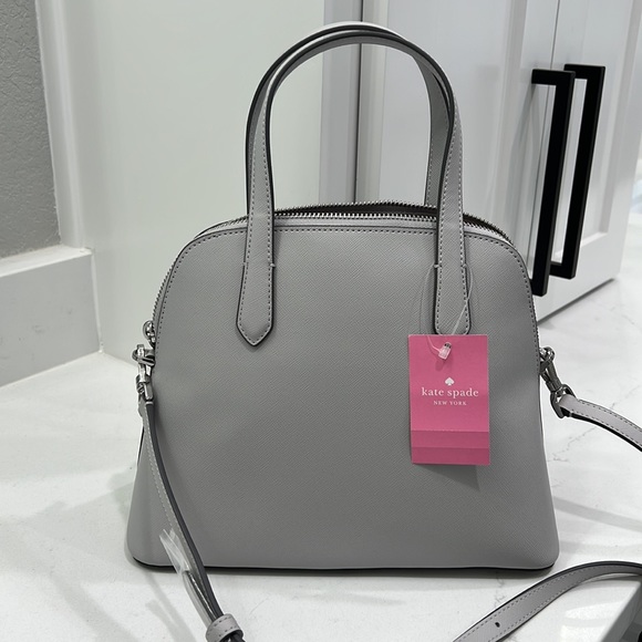 NWT KATE SPADE MED DOME STCHL K8701 SAFFIANO PVC PLATINUM G (020) TOV SCHUYLER - Picture 2 of 5